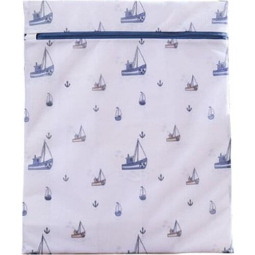 Durable Wash Bag 6 Styles Eco-friendly with Zipper Unique Pattern Polyester Thickened Underwear Garment Bag for Home Laundry Bag