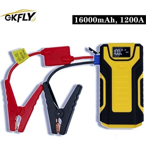 GKFLY 1200A Car Jump Starter Emergency Car Battery Booster Buster Jumpstart Starter Cable Power Bank for Petrol Diesel Car