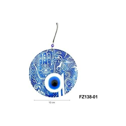 Handmade Fusion Patterned Glass Amulet Evil eye bead Pendulum Door Wall Ornament Gift Accessory Glass 12 Cm / 16 Cm