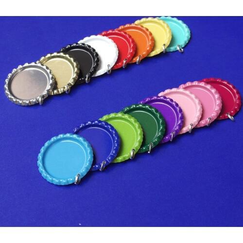 With Holes and Rings Colored Flattened Bottle Caps Flat Bottle Cap Flat BottleCaps Beer Crown For Jewelry Craft Pendant Necklace