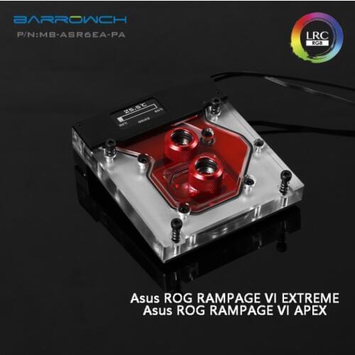 Barrowch MB-ASR6EA-PA , ASUS ROG R6E, R6A, X299 motherboard Integrated Water Block , OLED intelligent display