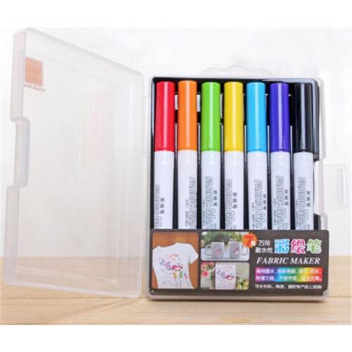 7 Colors/Set Fabric Marker Watercolor Art Pen Ceramic T-shirt DIY Painting Colored Marker Stationery Art School Supplies