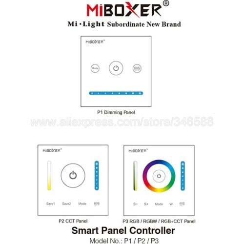 Mboxer P1 P2 P3 Smart Touch Panel Controller DC12V 24V 5A/CH Color Temperature CCT/Dimming/RGB RGBW RGB+CCT LED Strip Controller
