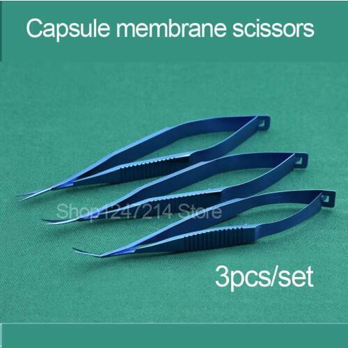 Health & Beauty Make-up>> Makeup Tools Titanium alloy 8.5.5cm Capsule membrane scissors Micro scissors 3pcs/set