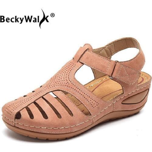 Women Sandals 2021 New Summer Shoes Woman Comfort Light Bottom Wedges Shoes For Women Platform Sandals Heels Gladiator WSH3648