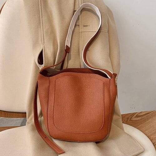 Women Crossbody Bags 2021 Vintage Handbags Women Designer Female Messenger Bag Ladies Bucket Bag for Girls Shoulder Bags Brown