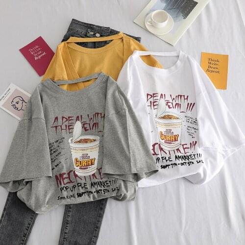 2021 Summer Womens Sexy Top Loose Backless Print Short Sleeve T-Shirt Female Student Fashion Top