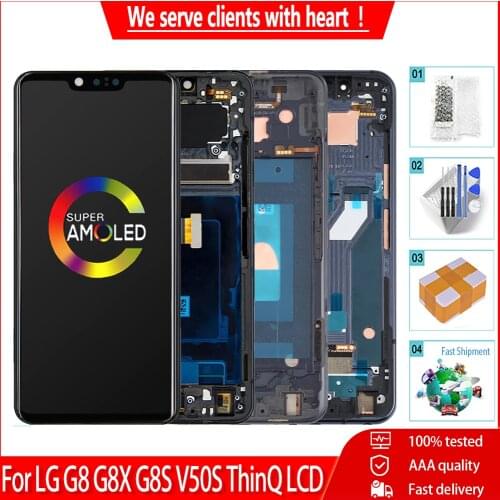 AAA Quality For LG G8X ThinQ G8S G8 Display LCD Touch Screen Assembly Replacement For LG G8 X S LCD Display+Frame Free Tools