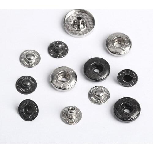 10Pcs Metal Iron Hanging Plated Panel Smooth Hardware Button Zinc Alloy Flat Snap Button Outer Clothes Concealed Button