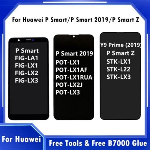 100% Tested LCD For Huawei P Smart FIG-LX1 LX2 LX3/ P Smart Z Y9 Prime 2019 / P smart 2019 Touch Screen Digitizer LCD Assembly