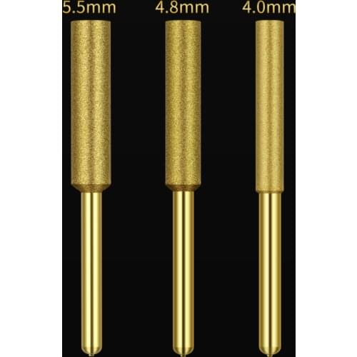12Pcs Chainsaw Bits Titanium Plated Diamond Sharpener High Hardness Electric Chainsaw File 4mm 4.8mm 5.5mm Chainsaw File