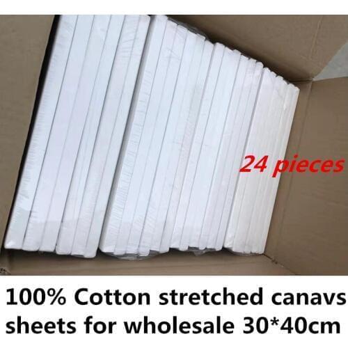 24 pieces wholesale 30*40cm stretched cotton canvas sheets