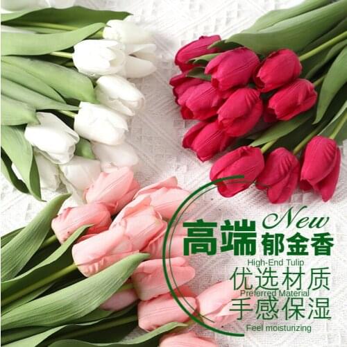 3pcs Free DIY High-end Artificial Flowers Moisturizing Hand Tulips Photography Ornaments Home Decoration Artificial Flowers