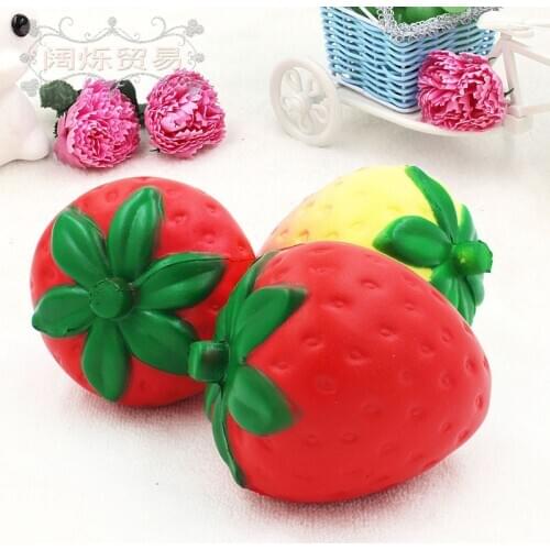 5pcs/pack Simulation Strawberry PU Slow Rise Fruits Squishy Children Squeeze Toys Scented Squishy Realistic Fruit Kitchen Decor