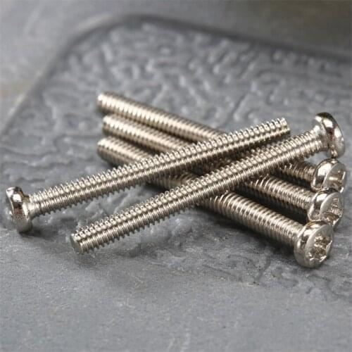 50Pcs M2*20mm Stainless Steel Cross Pan Plain End Flat Round Head Phillips Screws Machine Electronic Screw Bolt Repair Fasteners