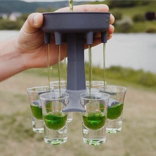 6 Shot Glass Dispenser Holder for Filling Liquids Shot Holder Multiple Dispenser Bar Shot Wine Whisky Party Games Drinking Tools