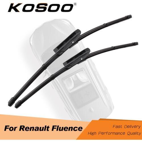 KOSOO For Renault Fluence 24"+16",2011 2012 2013 2014 2015 2016 Fit Bayonet Arm Auto Wiper Blades Natural Rubber Car Styling
