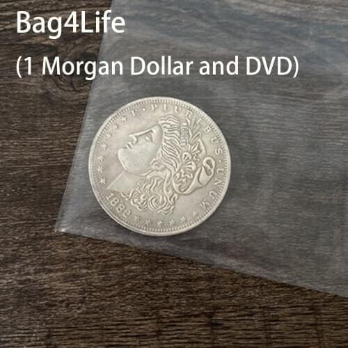 Bag4Life (1 Morgan Dollar and DVD) by Mark Bendell and Issy Simpson Magic Tricks Coin Appearing Magia Illusion Gimmick Props