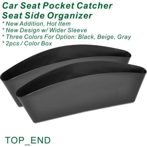 Free Shipping,1 Pair,Car Seat Pocket Catcher,Seat Side Organizer,Catch Caddy3 Colors:Black,Beige,Gray,Installation In Seconds