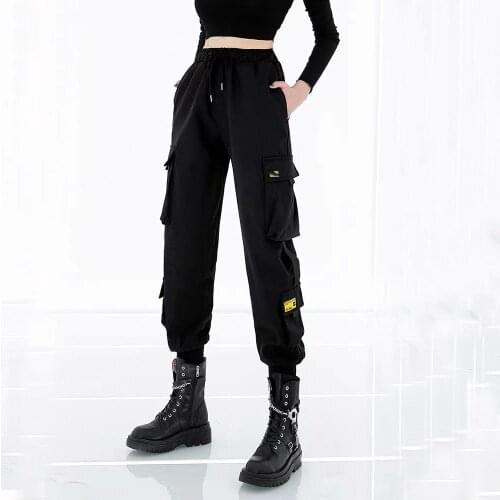 Hot Big Pockets Cargo pants women High Waist Loose Streetwear pants Baggy Tactical Trouser hip hop high quality joggers pants