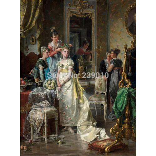 Free shipping court figure Religious oil painting canvas prints decoration picture classica Princess painting printed on canvas