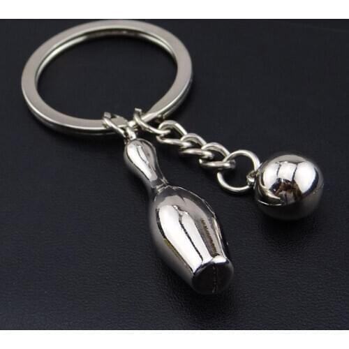 Creative Bowling Pin Ball Pendant Car Key Ring Purse Bag Ornament Keychain Gift