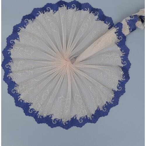 15Yards Blue Red Lace Trims for Costume Dress Trimmings Ribbon Applique Strip DIY Sewing Lace Fabric 20cm Width