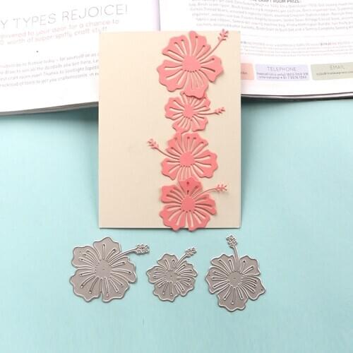 DUOFEN METAL CUTTING DIES Hibiscus rosa-sinensis Linn stencil DIY Scrapbook Paper Album 2021 new