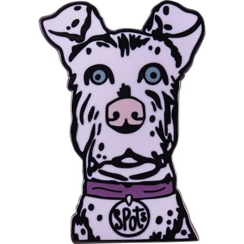 Cute Spots Dog Badge Inspired by Wes Andersons Isle of Dogs Film