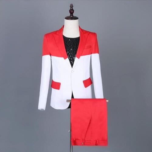 Men Suit Casual Men Clothes Nightclub Bar Singer Studio Stage Costume 2021 Wedding Suits Dress Two-piece S-6xl