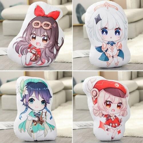 Genshin Impact VenDi Qiqi Diluc Cosplay Paimon Klee Amber Plushies Pillow Diluc Stuffed Plush Toy Games Peripheral Cushion Gifts