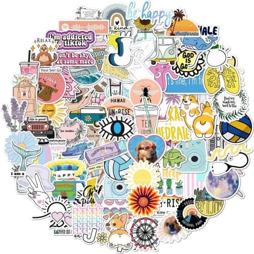 10/50/100Pcs/set Cartoon Girls Vsco Stickers for Guitar DIY TOY Bicycle Motorcycle Car Skateboard Snowboard Laptop Luggage