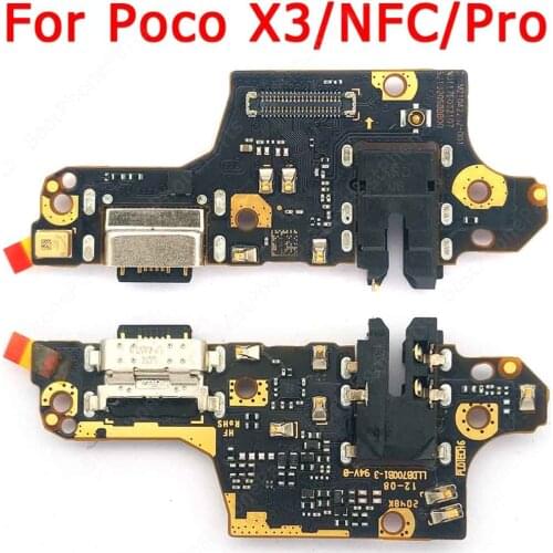 Original Usb Charge Board For Xiaomi Mi Poco X3 NFC Pro Charging Port Plate Ribbon Socket Flex Pcb Dock Connector Spare Parts