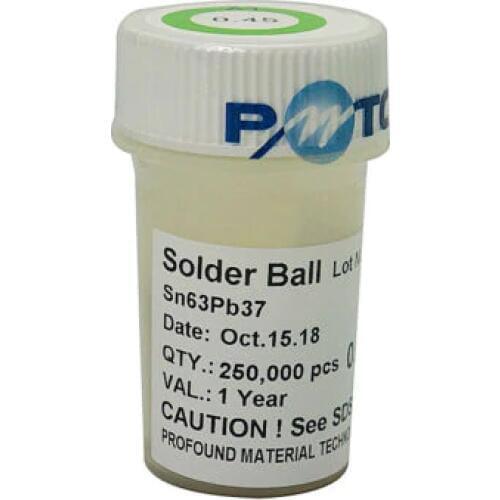 PMTC 250K BGA Leaded Solder Ball 0.2/0.25/0.3/0.35/0.4/0.45/0.5/0.55/0.6/0.65/0.76mm for BGA Chip Reballing Work