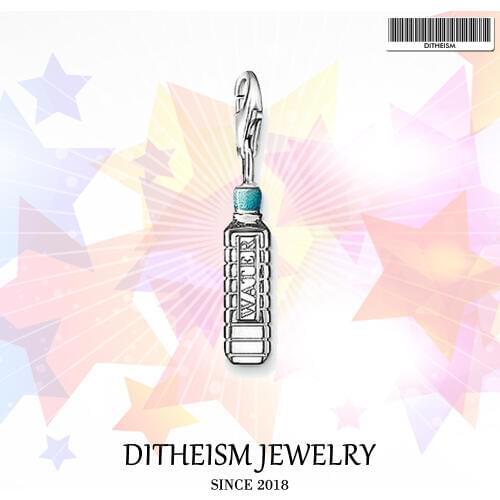 Water Bottle Charms Pendant,2018 Fashion Jewelry 925 Sterling Silver Trendy Gift For Women Men Fit Bracelet Necklace Bag