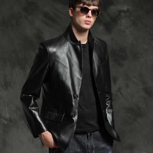 SANI New Young Fashion Genuine Leather Coat Men Formal Short Sheepskin Leather Jacket Formal Casual Real Leather Clothing