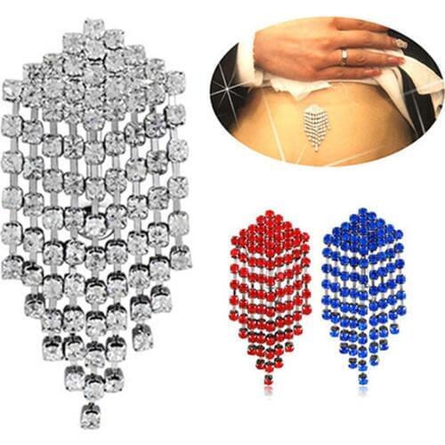 1Pc 14G Full Crystal Reverse Tassels Navel Barbell Rhinestone Belly Button Navel Bar Ring Body Piercing Jewelry