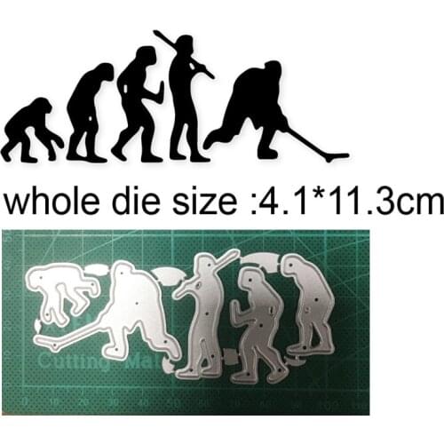 Evolution playing Hockey Metal Cutting Dies Stencils DIY Scrapbooking Album Cards Making Embossing Dies Cuts Craft Dies New 2020