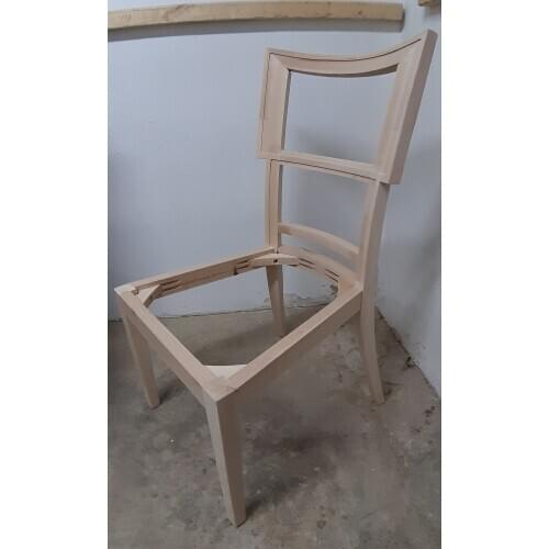 Modern Dining Chair in beech wood, MarcoSallis, unpainted and unupholstered to customize as you like, made in Spain