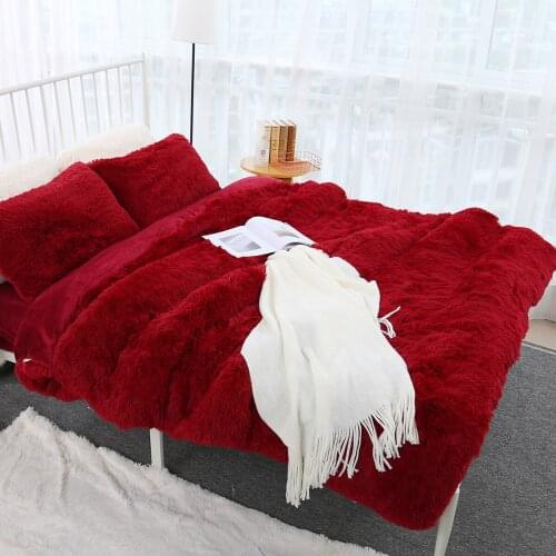 Winter Plush Throw Blanket Super Soft Shaggy Fuzzy Blanket For Sofa Bedding Solid Winter Flannel Blanket Living Room Decoration