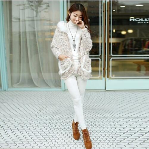 Winter womens Korean version of the thicker plus velvet College wind loose seaweed cardigan hooded sweater