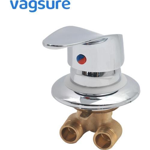 1 Way Output Silver Chromed Shower Mixer Tap G1/2" Connector Cold&Hot Water Mixing Valve Shower Faucet for Shower Room