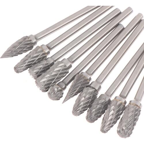 10Pcs Tungsten Carbide Cutter Rotary File Milling Cutter Polishing Head 3*6mm New