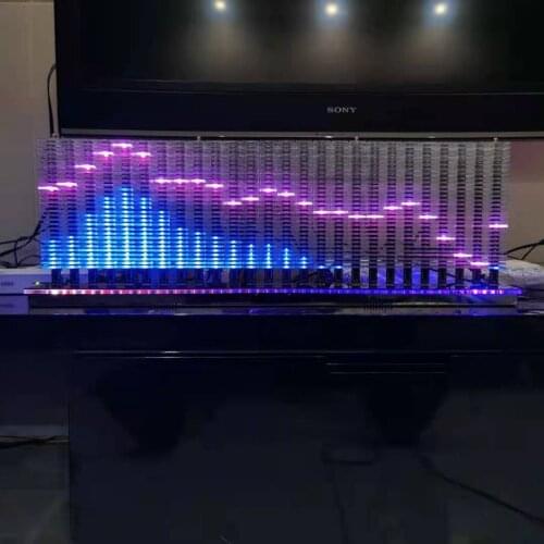 20 segments music spectrum acrylic 3D clock cool video background remote control voice control time display