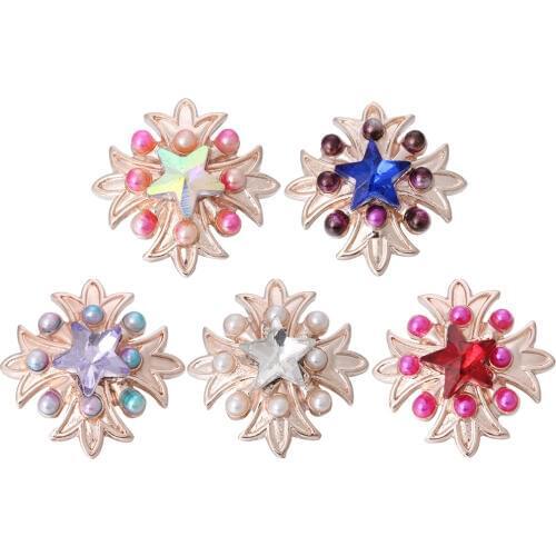 5pcs/lot New Snap Button Jewelry Rose Gold 18mm Imitation Pearls Snap Button Fit 18mm Snap Button Necklace for Mothers Day