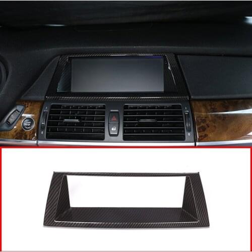 Carbon Fiber Style ABS Car ABS Navigation Frame Trim For BMW X5 E70 2008-2013 Accessories
