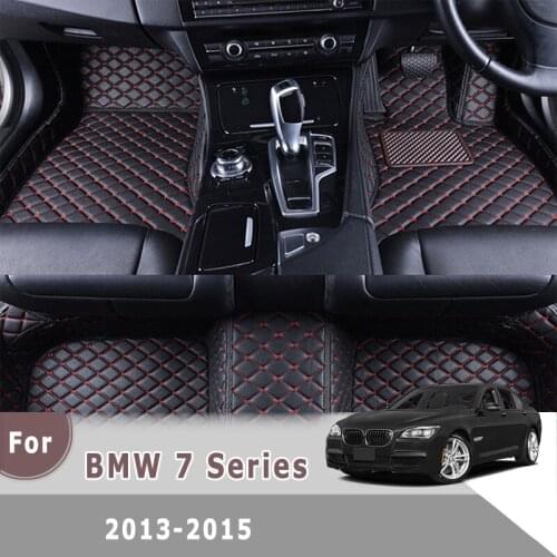 RHD Custom Car Floor Mats For BMW 7 Series 2015 2014 2013 Waterproof Leather Carpets Auto Styling Car Accessories Foot Pads Rug