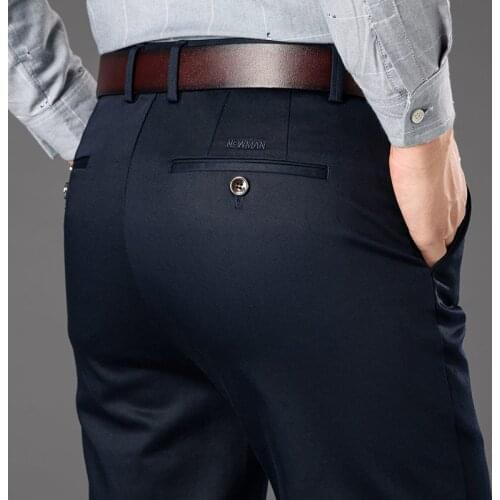 MRMT 2021 Brand New Mens Trousers Casual Loose Straight Pants for Male Middle-aged High-waisted Trousers