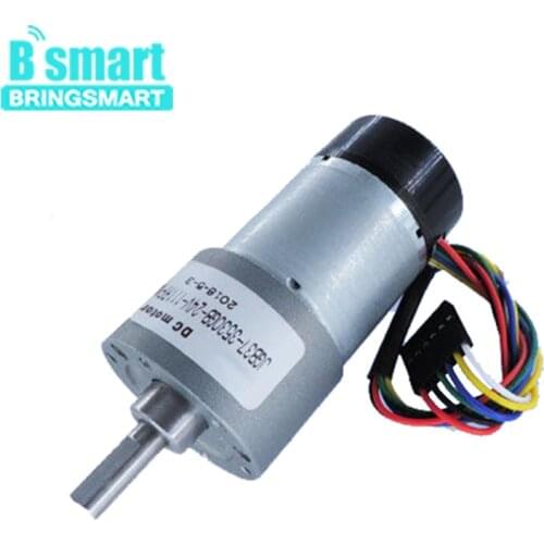 Bringsmart JGB37-3530GB 24V DC Motor With Reverse Gearbox 12-1600RPM 6-24V Encoder Motor For DIY Automation Equipment