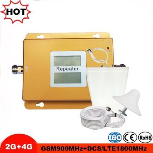 Dual band gsm repeater 3g 4g lte Signal booster GSM 900 dcs 1800 Mobile Signal Repeater Amplifier Cellular Signal Repeater+Anten